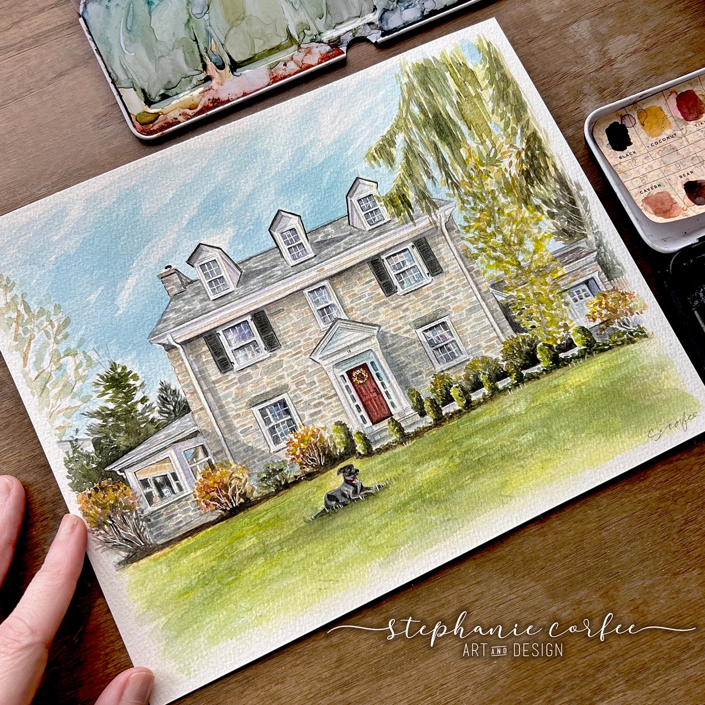Custom Watercolor House Portrait - memento, gift, new home gift, moving gift