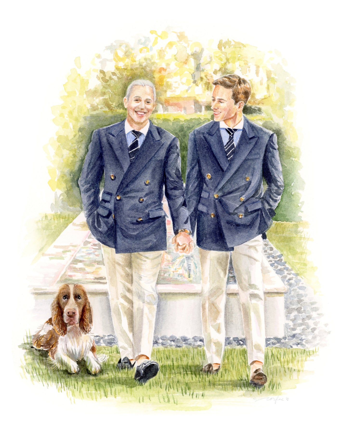 Watercolor Wedding Portrait - couples portrait,  bridal Portrait, B&W Portrait, Keepsake Portrait, Portrait Painting