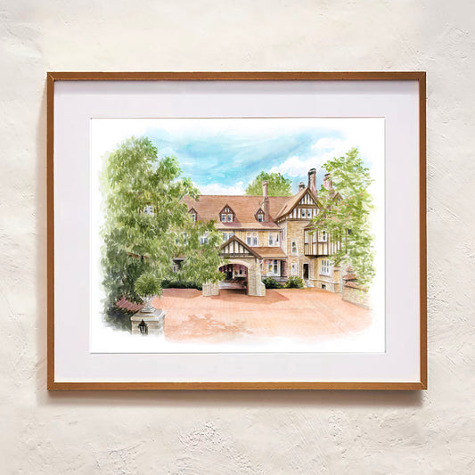 Cabrini- Woodcrest Mansion Watercolor - PRINT