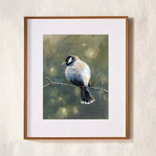 Fluffy Little Bird on a Branch - PRINT