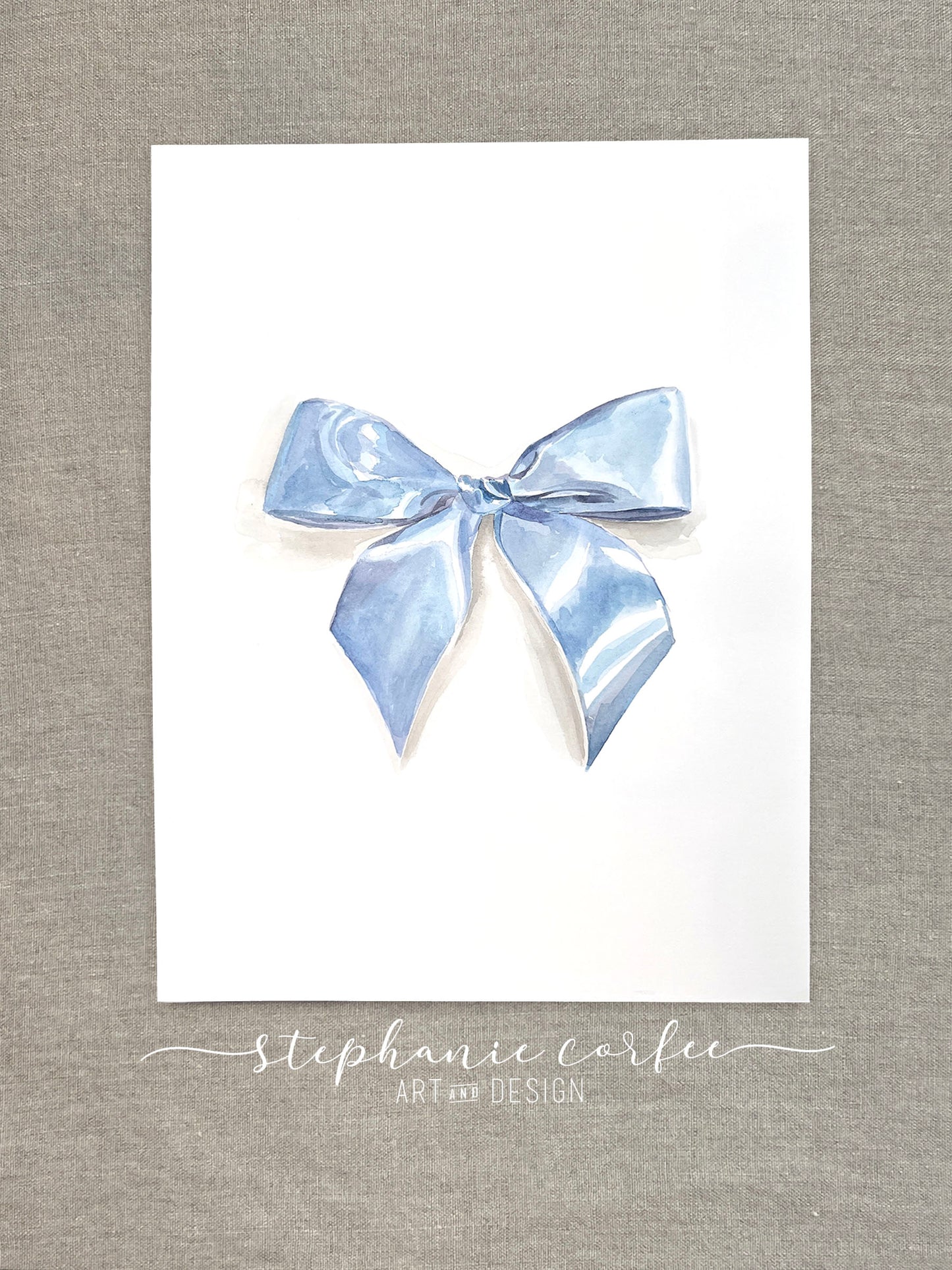 STUDIO SALE - Shiny Blue Satin Bow