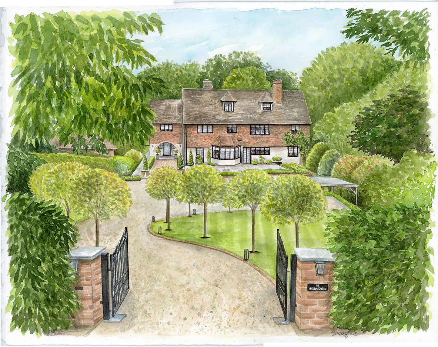 Custom Watercolor House Portrait - memento, gift, new home gift, moving gift