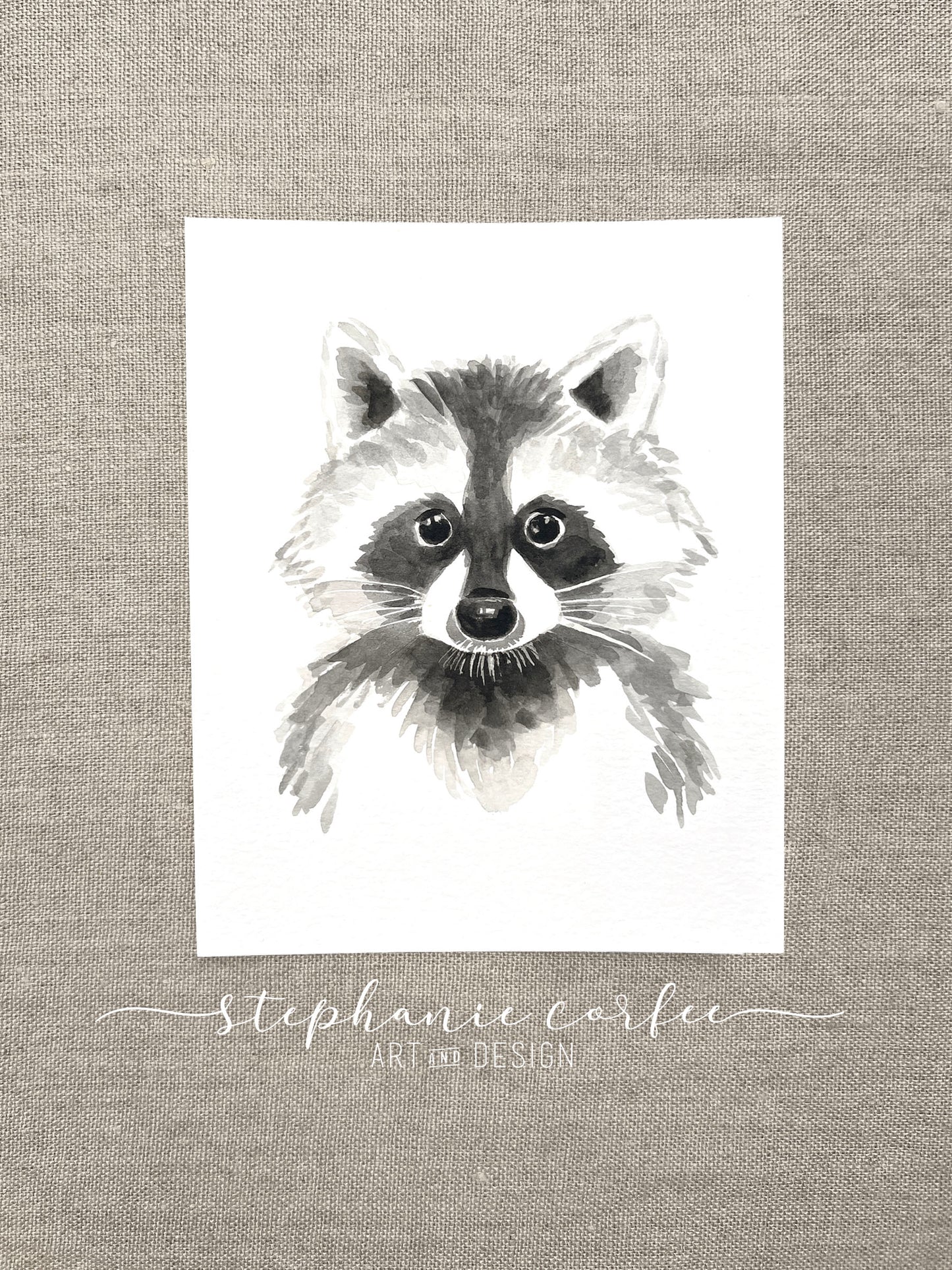 STUDIO SALE - Black & White Raccoon