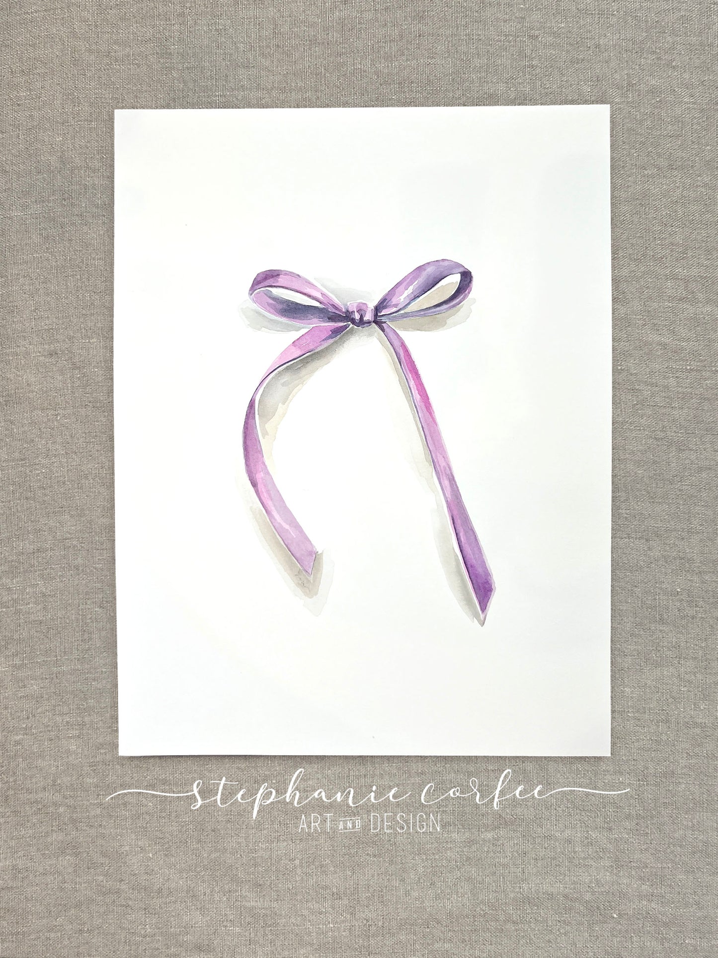 STUDIO SALE - Violet Ribbon Bow