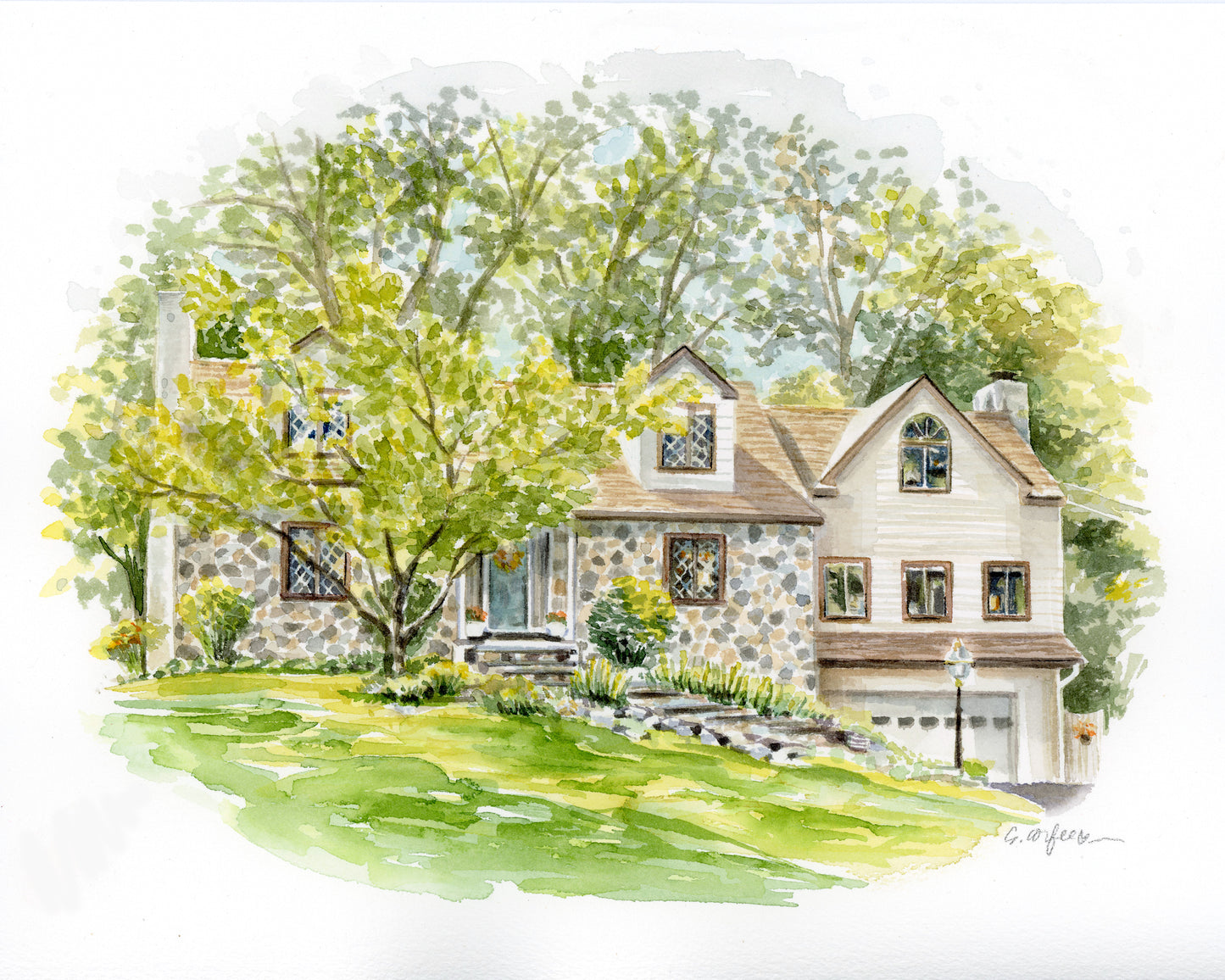 Custom Watercolor House Portrait - memento, gift, new home gift, moving gift