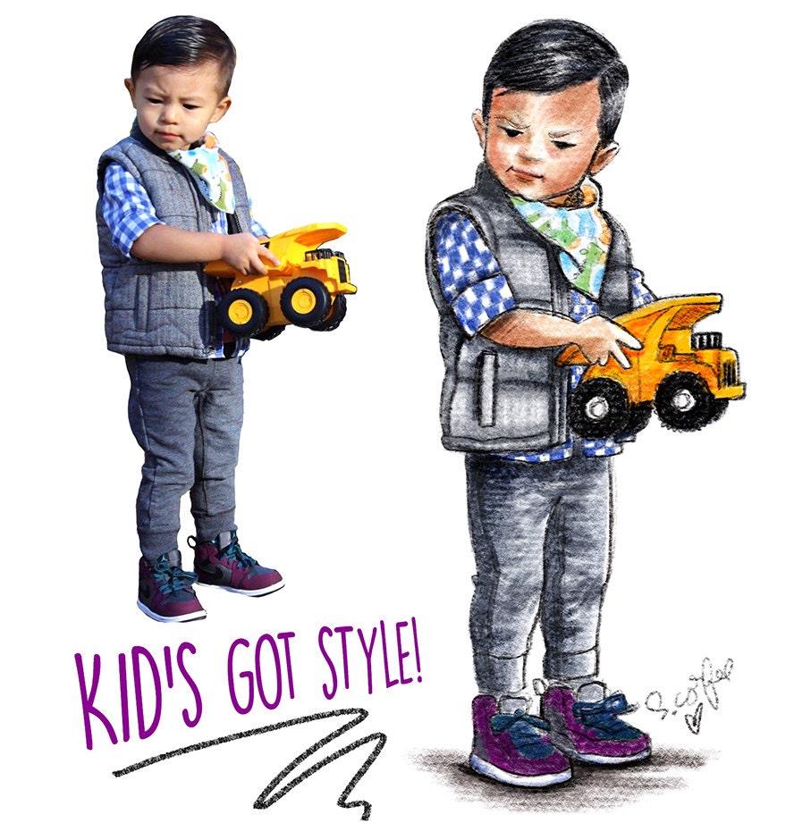 DIGITAL Portrait- "Character Sketch Style" from Your Photo - Digital File