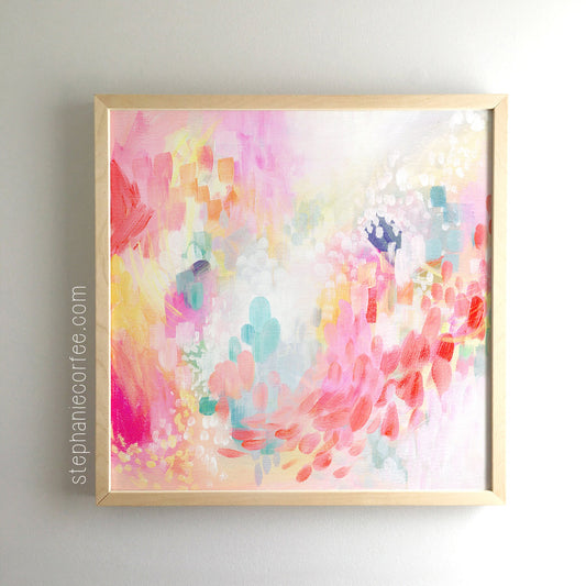 Gigi - PRINT abstract painting, acrylic painting, paper print, colorful print, cheerful print, rainbow print