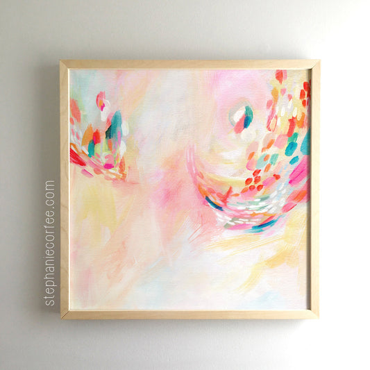 Nicole - PRINT abstract painting, acrylic painting, paper print, colorful print, cheerful print, rainbow print