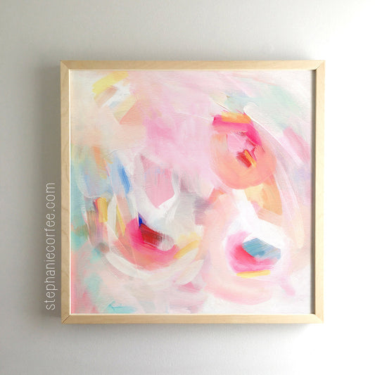 Kenzie - PRINT abstract painting, acrylic painting, paper print, colorful print, cheerful print, rainbow print