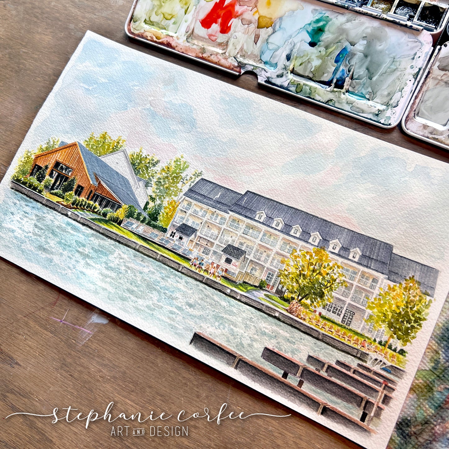 Custom Watercolor House Portrait - memento, gift, new home gift, moving gift
