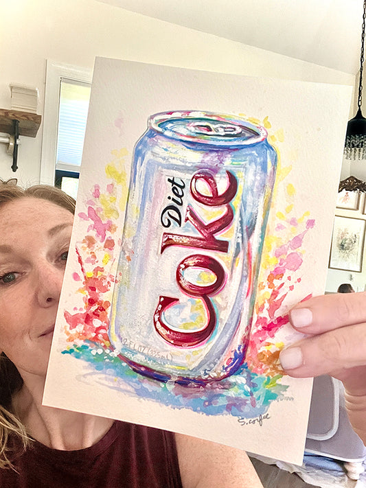 Diet Coke Love - ORIGINAL Painting on paper
