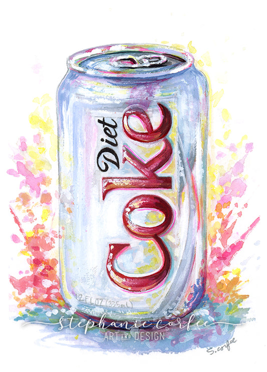 Diet Coke Love - ORIGINAL Painting on paper