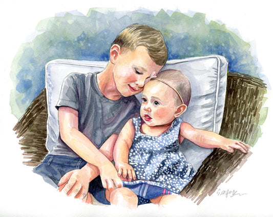 Watercolor Portrait - Individuals, Couples, Family