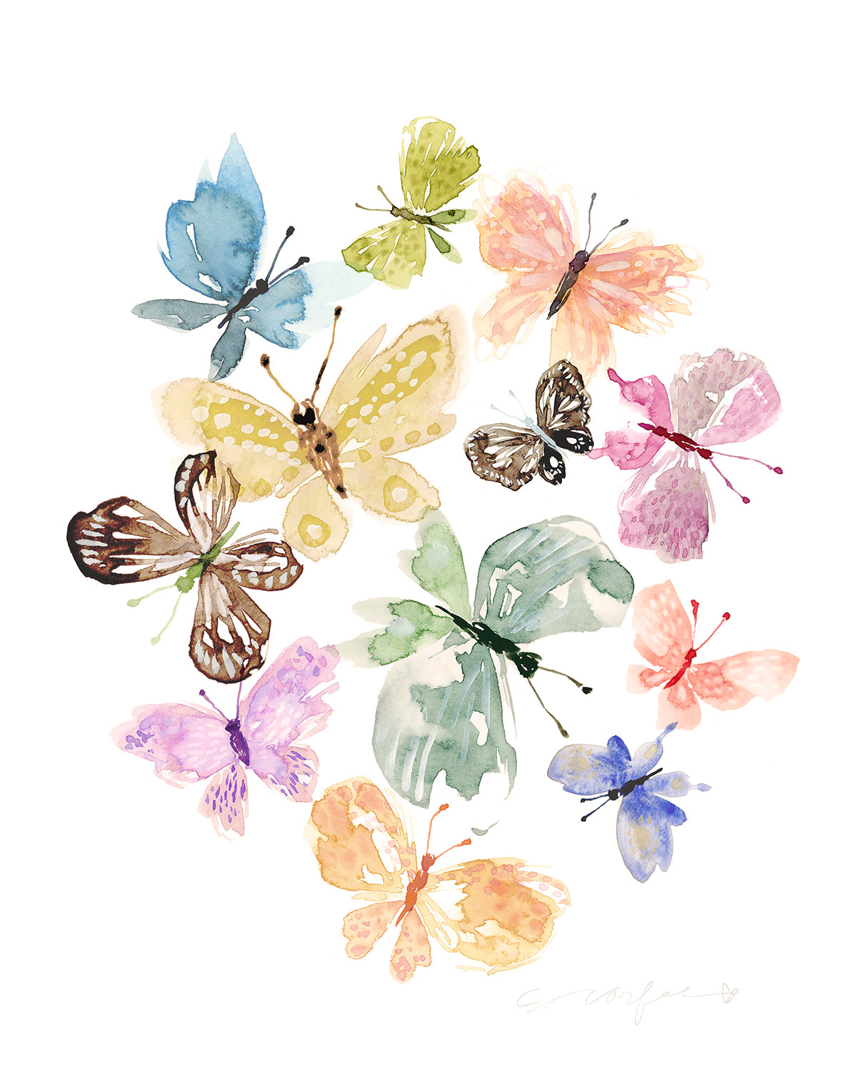 Twelve Butterflies - PRINT