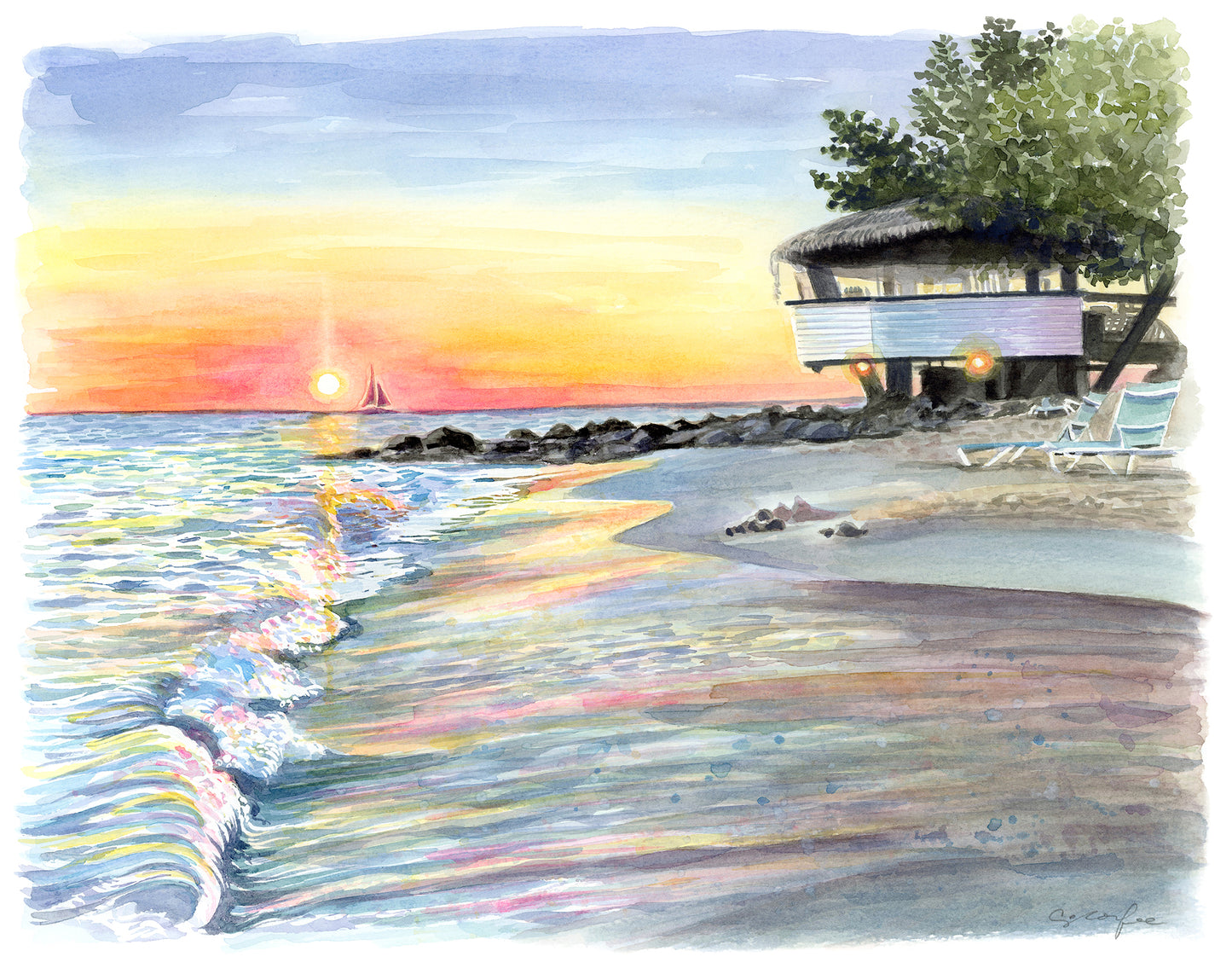 Custom Watercolor House Portrait - memento, gift, new home gift, moving gift