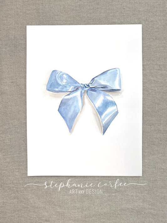 STUDIO SALE -  Shiny Blue Satin Bow
