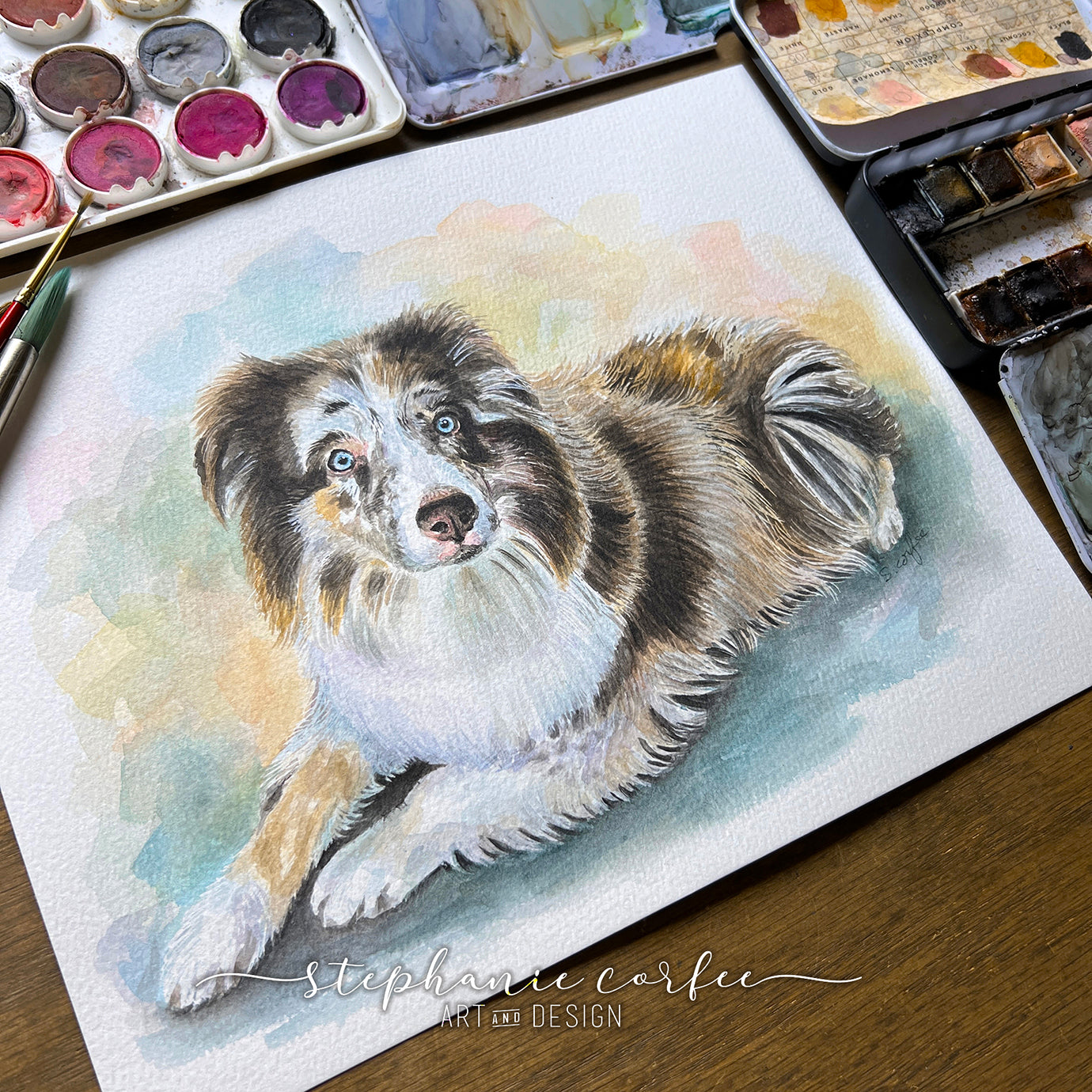 Watercolor Pet Portraits - portrait,  dog Portrait, cat portrait, B&W Portrait, Keepsake Portrait, Portrait Painting, painted portrait
