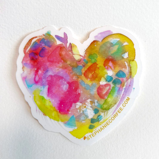 Sticker/ Decal - Messy Watercolor Heart