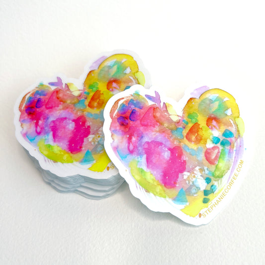 Sticker/ Decal - Messy Watercolor Heart