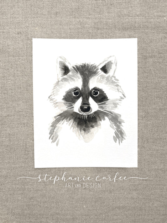 STUDIO SALE -  Black & White Raccoon