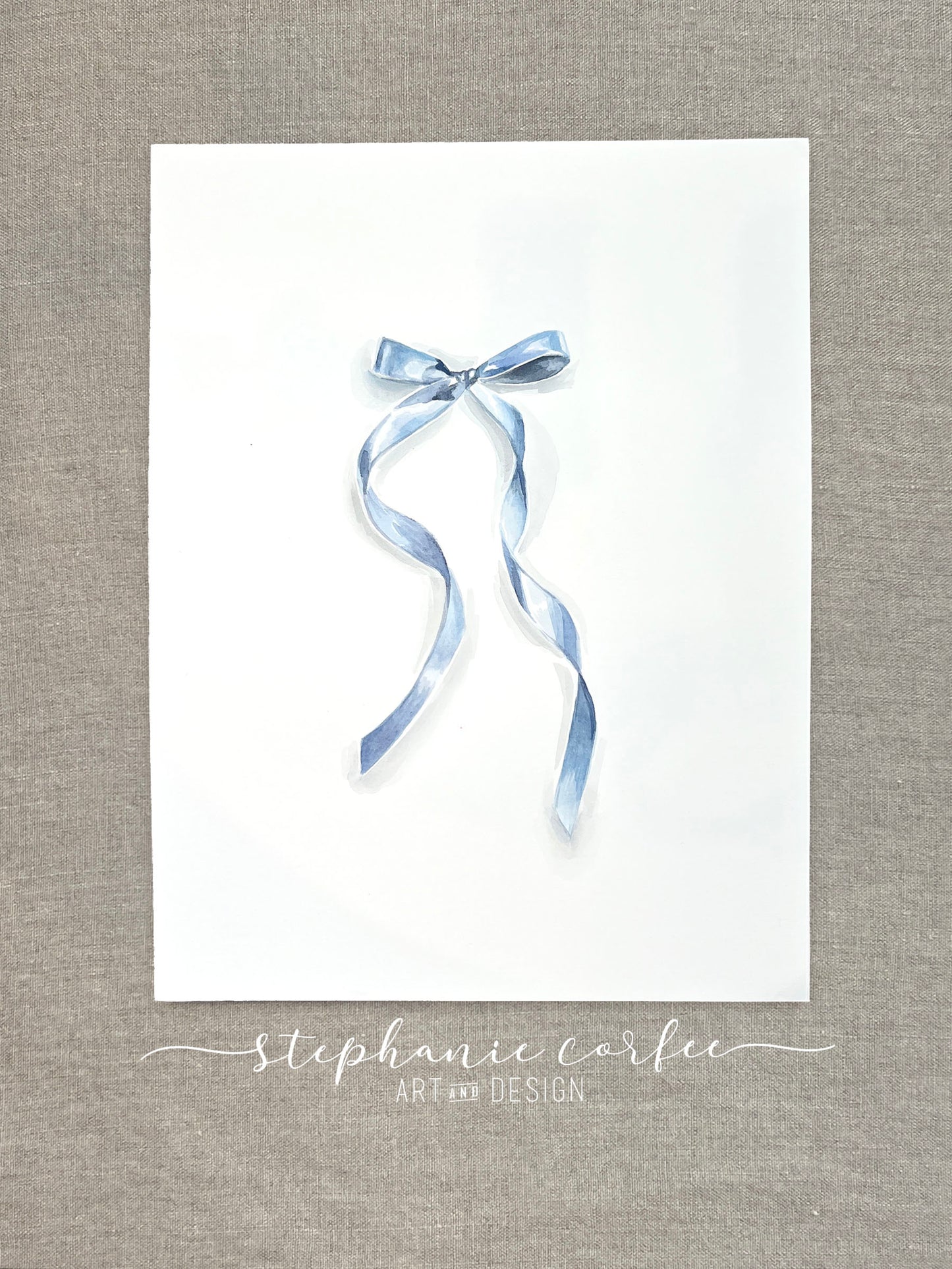 STUDIO SALE -  Curly Blue Ribbon Bow