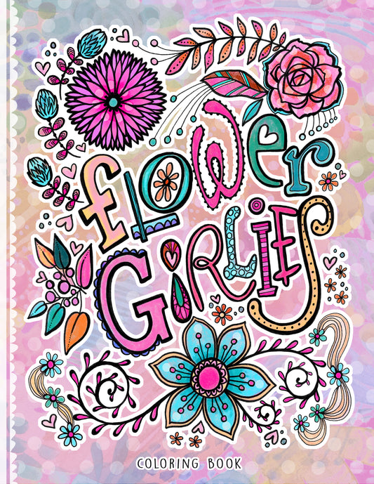 Flower Girlies - Printable Coloring Pages - DIGITAL FILE