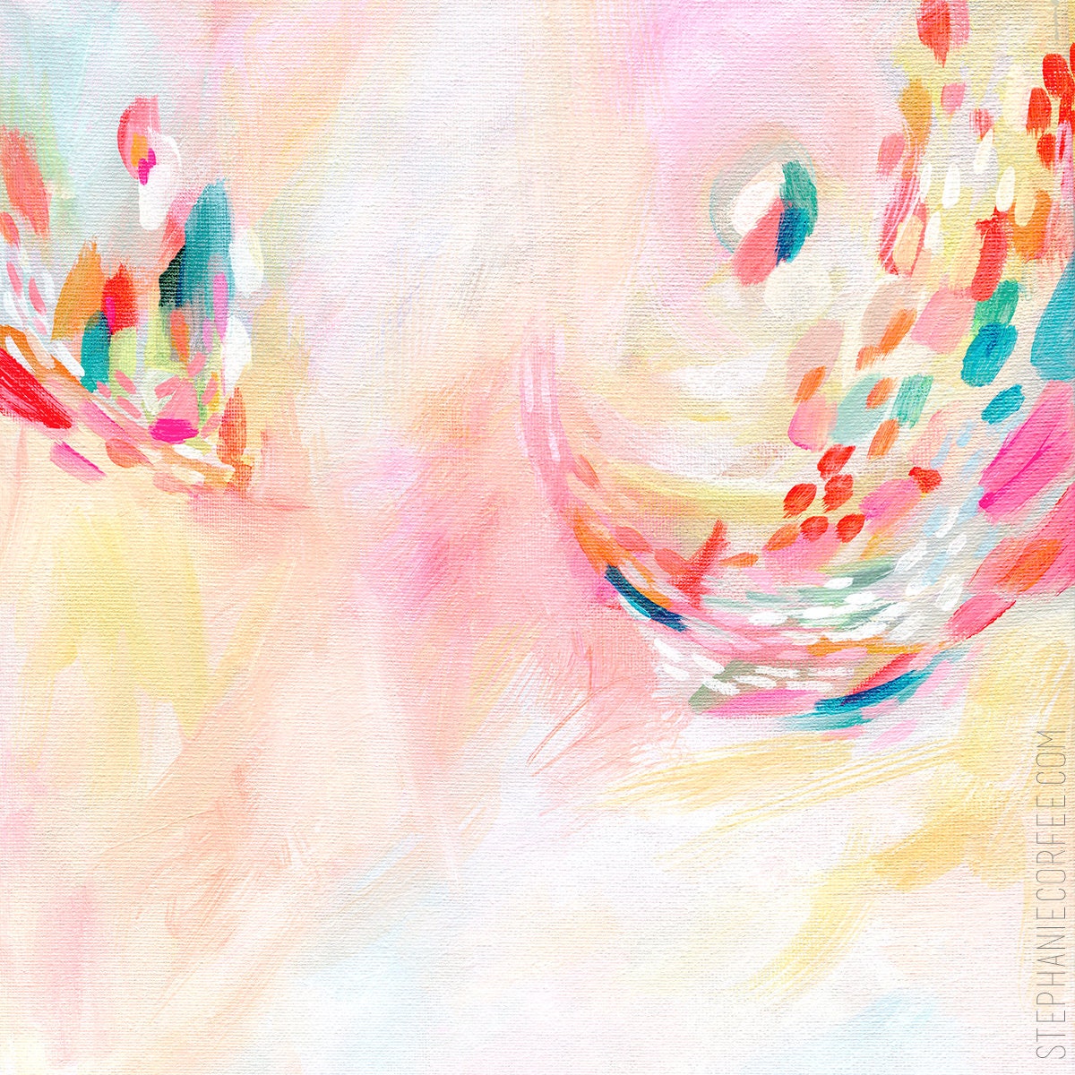 Nicole - PRINT abstract painting, acrylic painting, paper print, colorful print, cheerful print, rainbow print