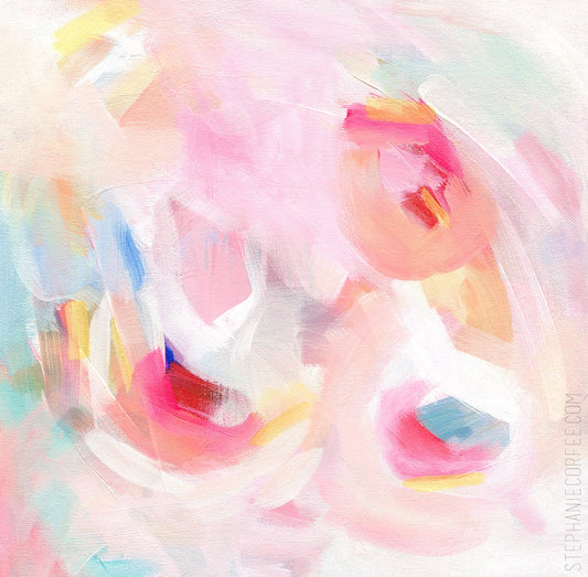 Kenzie - PRINT abstract painting, acrylic painting, paper print, colorful print, cheerful print, rainbow print