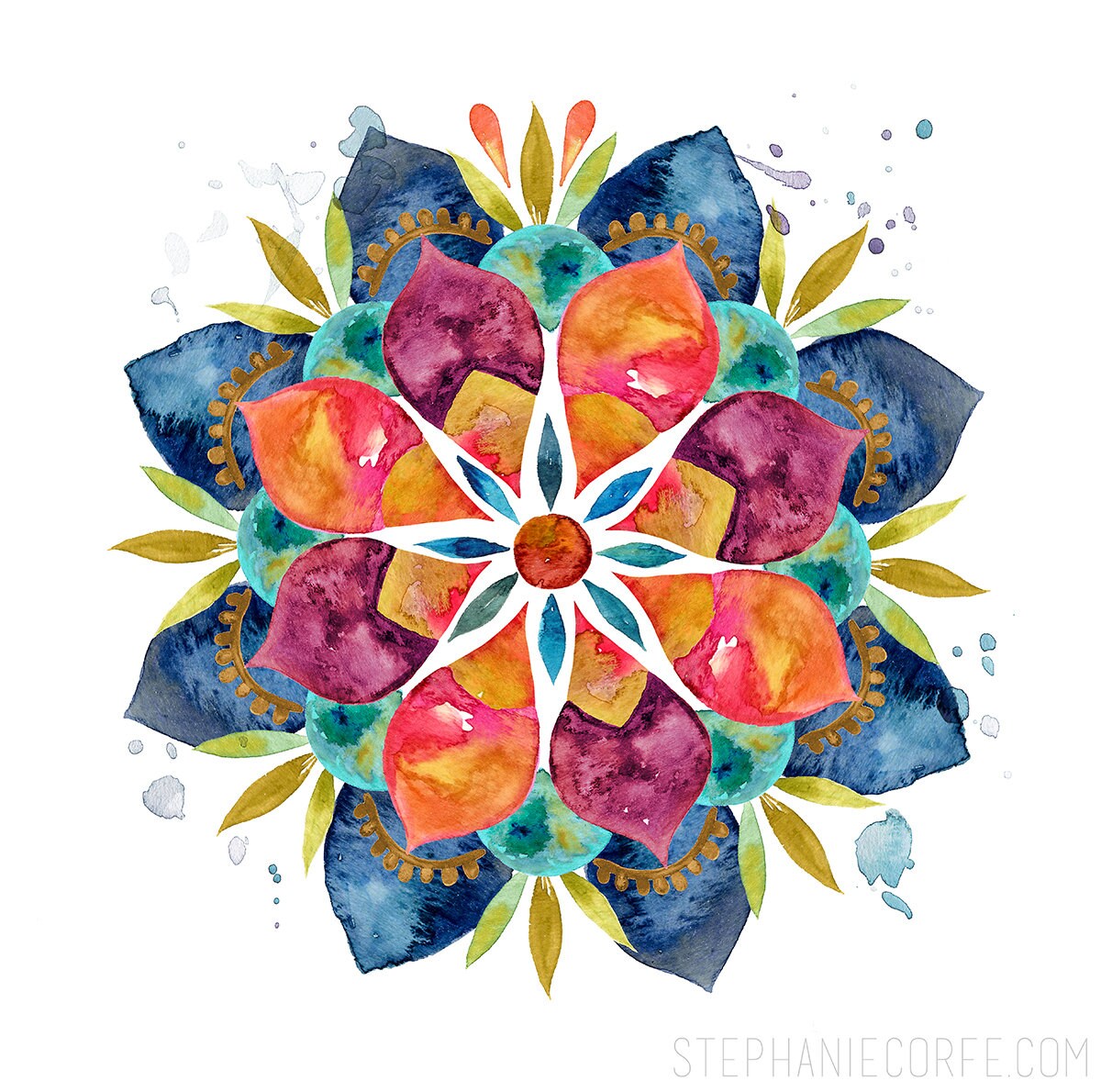 Texture Mandala - PRINT inspiration, meditation art, yoga art, feminine art, bohemian, floral, pattern, boho