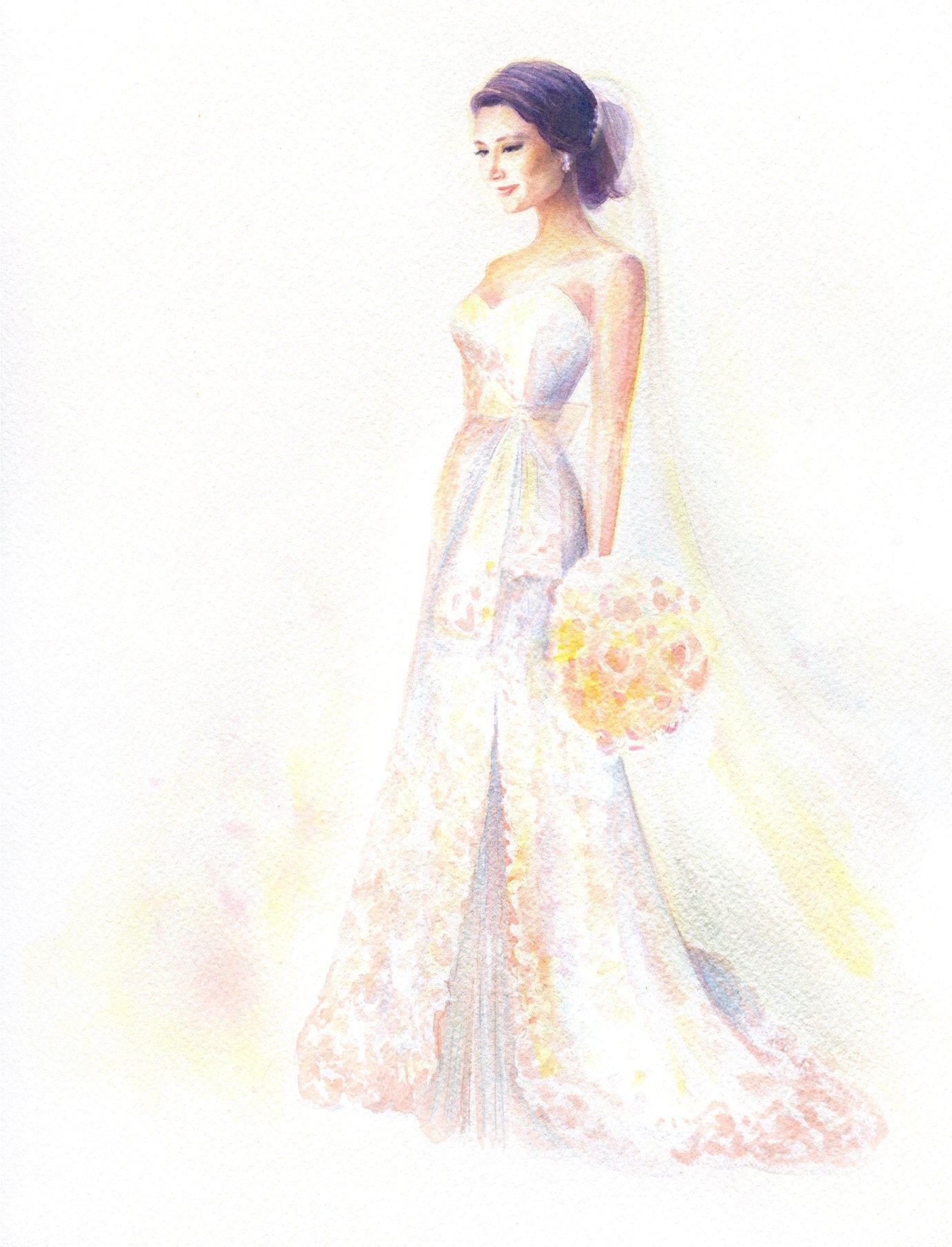 Watercolor wedding outlet dress