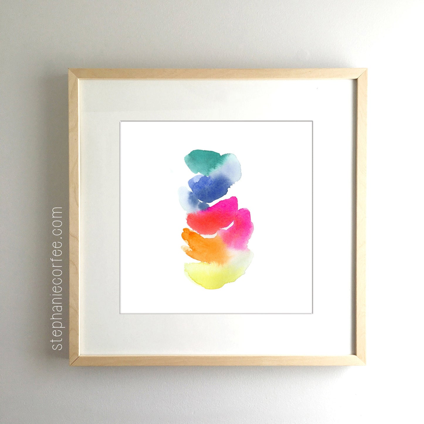 Meandering Colors Rainbow - PRINT colorful print, cheerful print, rainbow print, watercolor, bright, playroom art