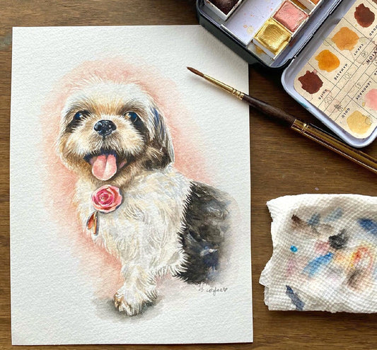 Watercolor Pet Portraits - portrait,  dog Portrait, cat portrait, B&W Portrait, Keepsake Portrait, Portrait Painting, painted portrait